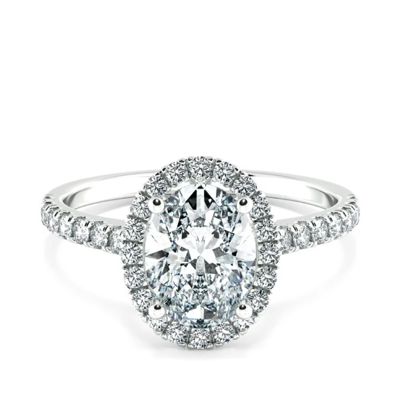 Nhẫn cầu hôn Halo đai tấm NCH8501